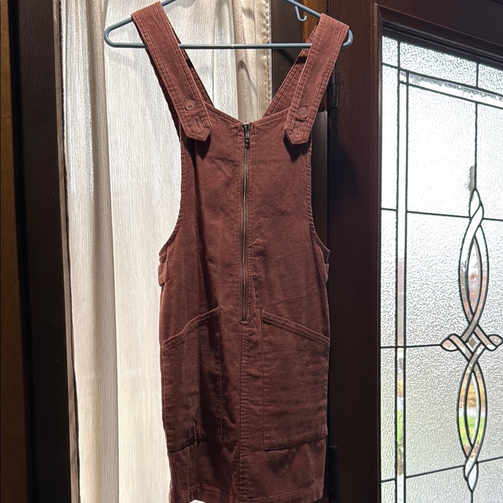 Mauve Color Denim Overall Dress